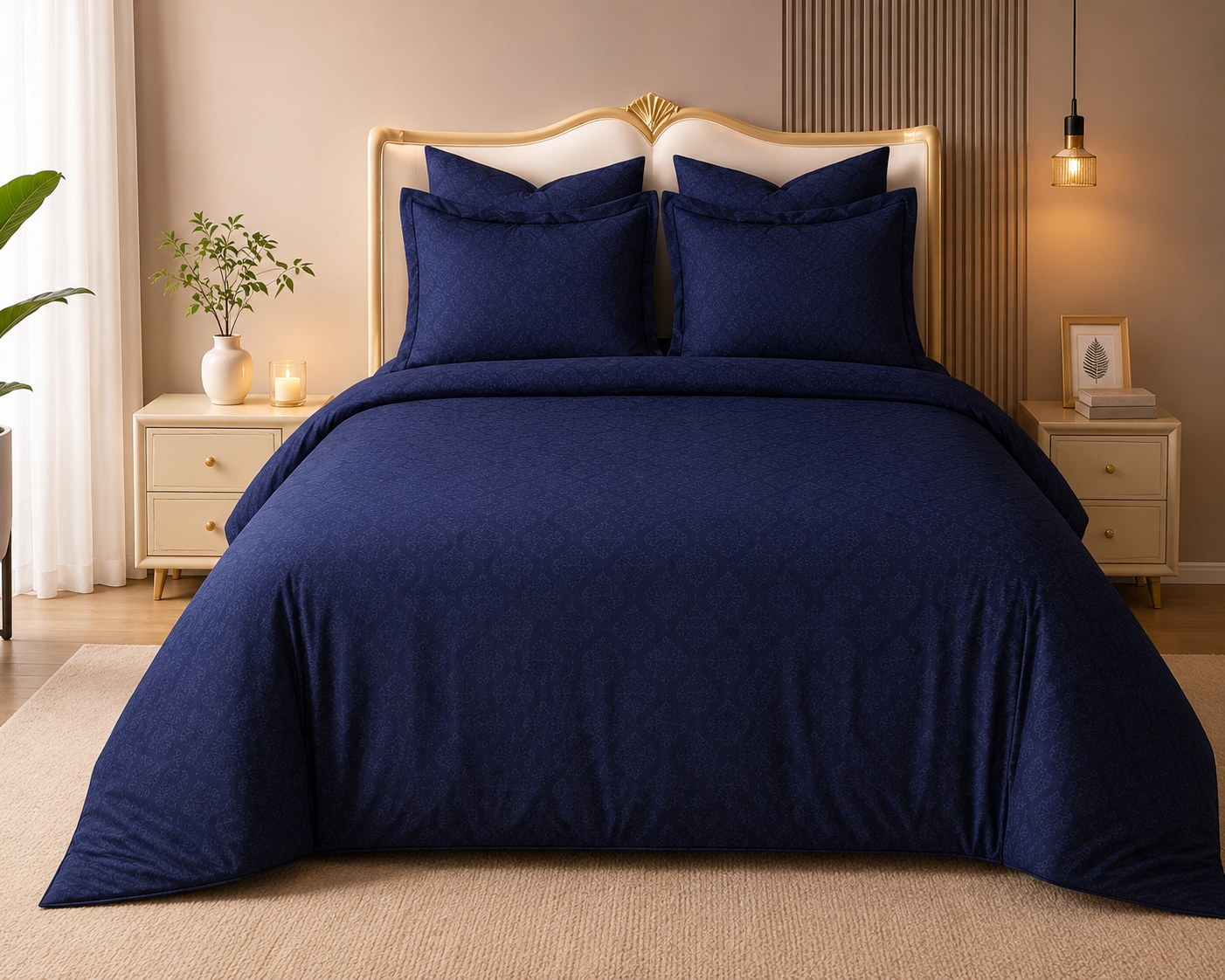 Navy Blue Premium Bedsheet