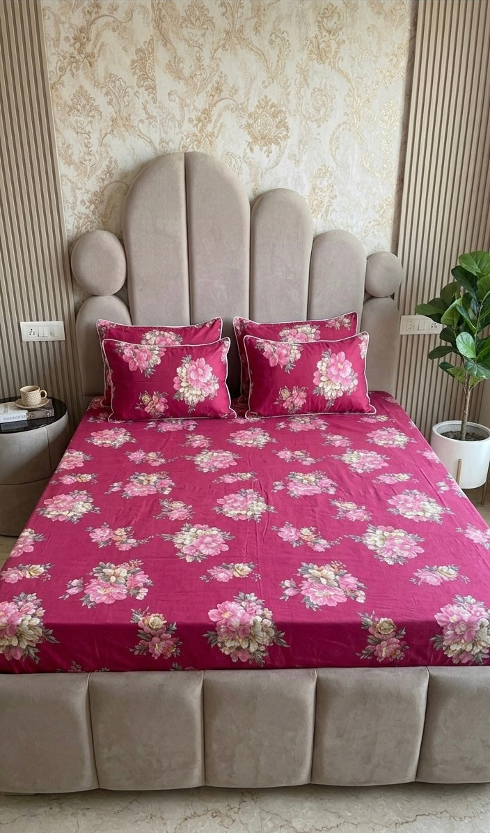 Premium 5-Piece Pure Cotton King Size Bedsheet Set