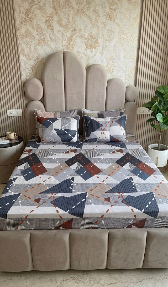 Premium 5-Piece Pure Cotton King Size Bedsheet Set