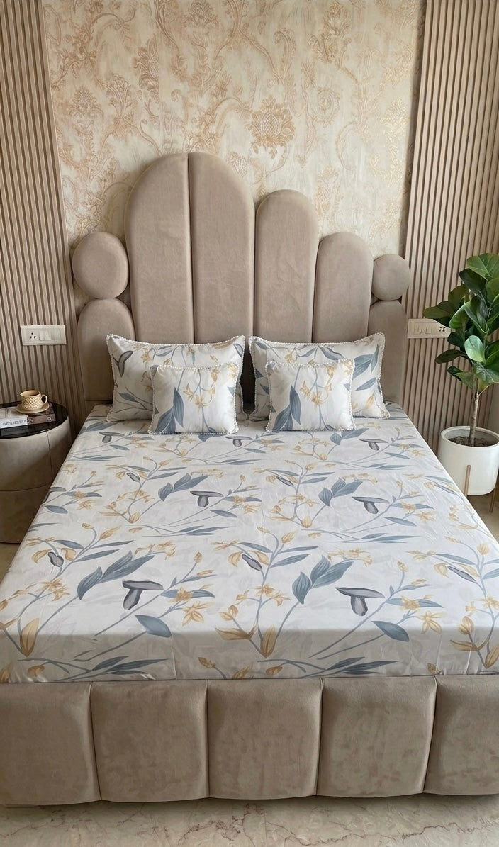 Premium 5-Piece Pure Cotton King Size Bedsheet Set
