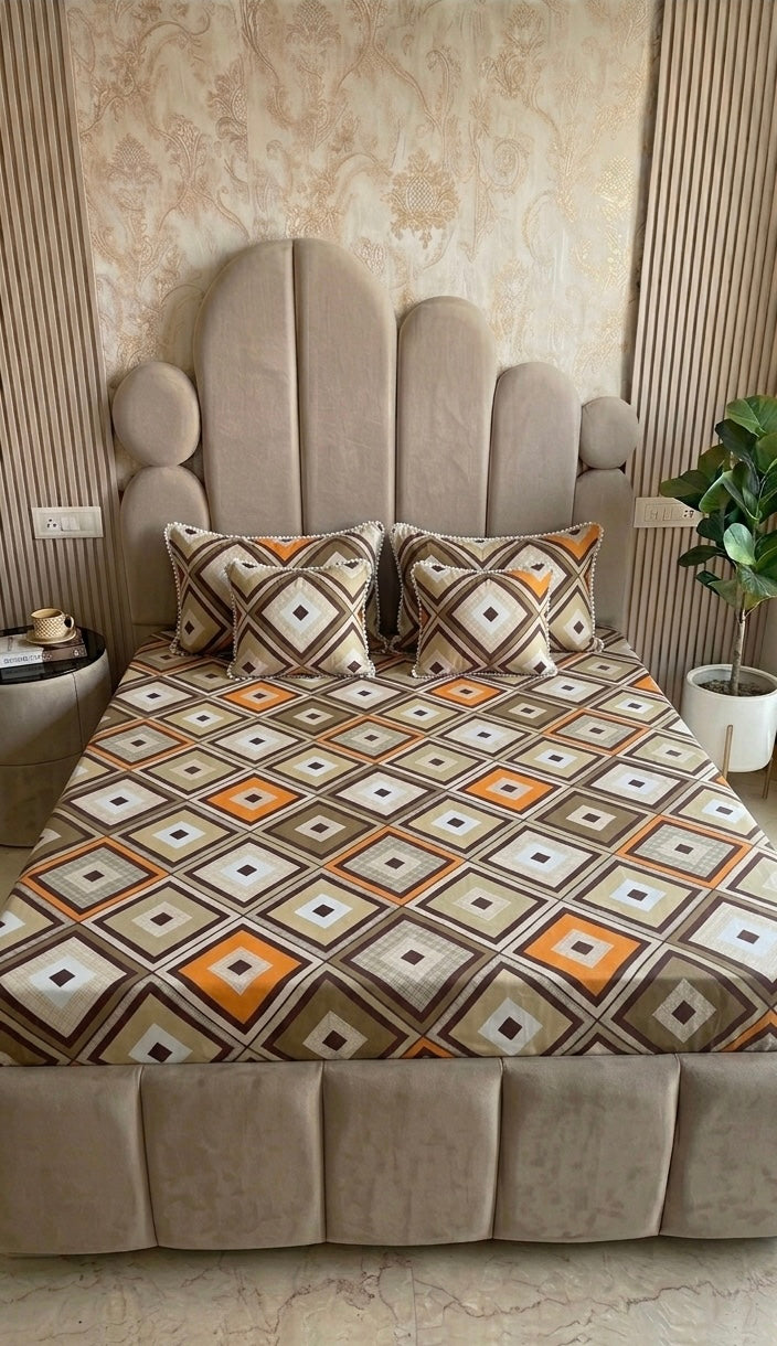 Premium 5-Piece Pure Cotton King Size Bedsheet Set